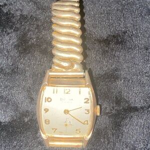 Vintage Bulova Gold Curved Watch